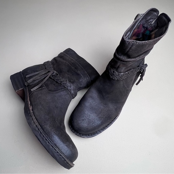 Born Cross Brown leather Ankle Boots with Fringe size 9 - Picture 3 of 16